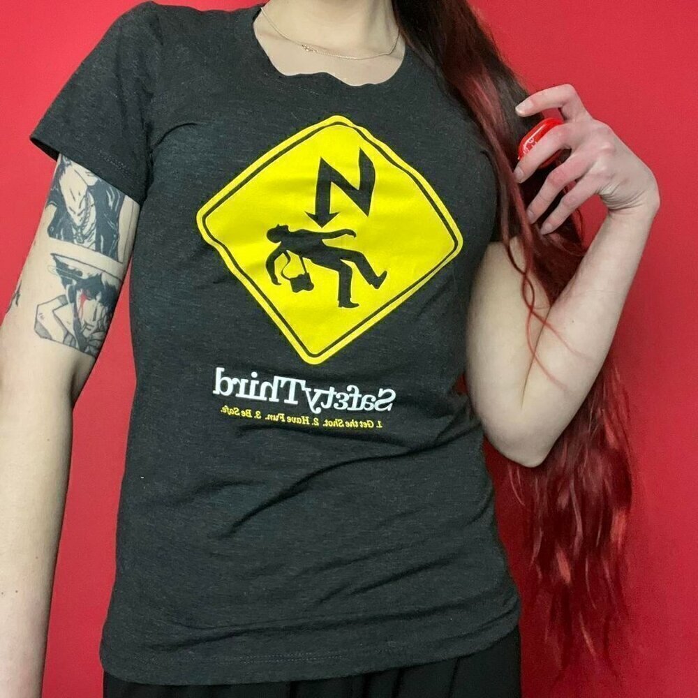 Bella canvas / Grey and yellow sign graphic tee shirt​​​​​​​​​​​​​​